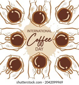 International coffee day. October 01. Poster concept.