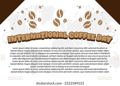 Dia Internacional do Café - 1 de outubro de 2024, design atraente, pode ser usado em todas as plataformas de mídia social, bela combinação de cores, obtê-lo agora para a primeira compra.