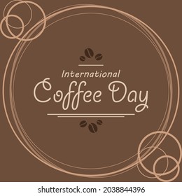 International Coffee Day On Brown Background, Social Media Posts
