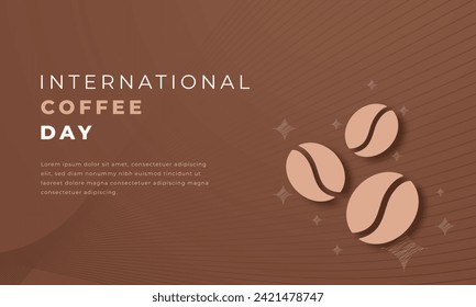 International Coffee Day Paper cut style Vector Design Illustration for Background, Poster, Banner, Advertising, Greeting Card