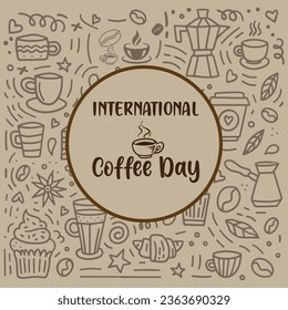 International Coffee Day Pattern Seamless Background