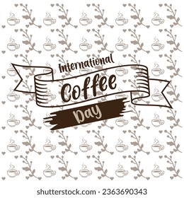 International Coffee Day Pattern Seamless Background