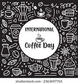 International Coffee Day Pattern Seamless Background