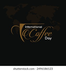  International coffee day poster with coffee mag 