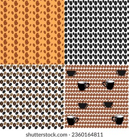 International Kaffee Day nahtlose Muster Design.Vier in einem Set.
