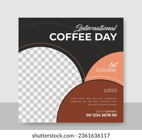 International Coffee Day Social Media Post design Template 