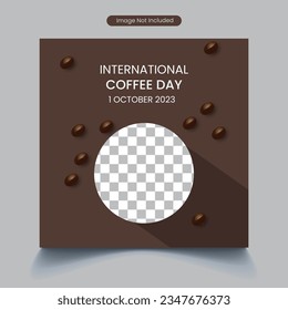 international coffee day and square flyer