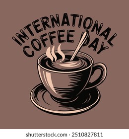 International Coffee Day T-Shirt Design for October 1st