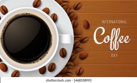 International coffee day. Vector illustration