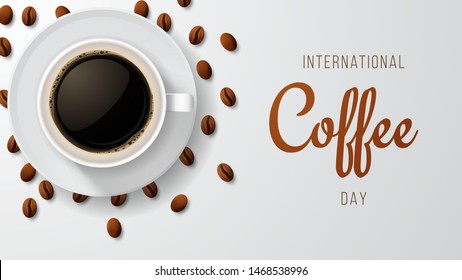 International coffee day. Vector illustration