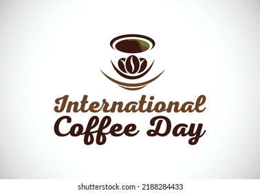 Ilustración vectorial del Día Internacional del Café. Adecuado para tarjetas de felicitación, afiches y banner
