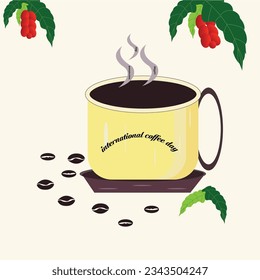International coffee day. Vector illustration
