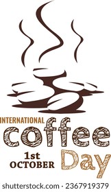 International coffee day vector illustration. international coffee day Concept. October 1. Suitable for greeting card, poster and banner background. Vector Illustration.