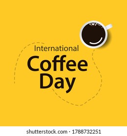 plantilla de vector del día de café internacional. Diseño para banner o impresión.