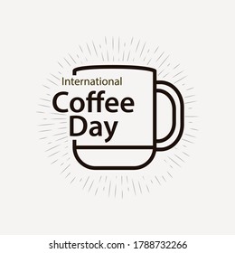 plantilla de vector del día de café internacional. Diseño para banner o impresión.