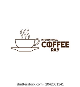 International coffee day. World Coffee day Logo Icon vector illustration on white background.