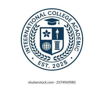 International College Academic Logo Design - EST 2025