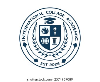 International College Academic Logo Design - EST 2025