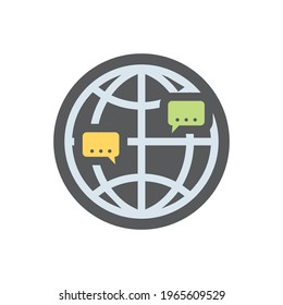 International Communication Dialog Vector icon Cartoon illustration.