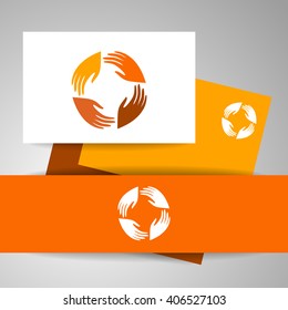 International community. Identity template. People connect sign. Business identity. Vector illustration.