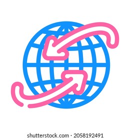 international company globalization arrow color icon vector. international company globalization arrow sign. isolated symbol illustration
