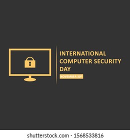 International Computer Security Day template design. Vector Eps 10