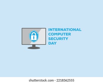 International Computer Security Day with vector logo design