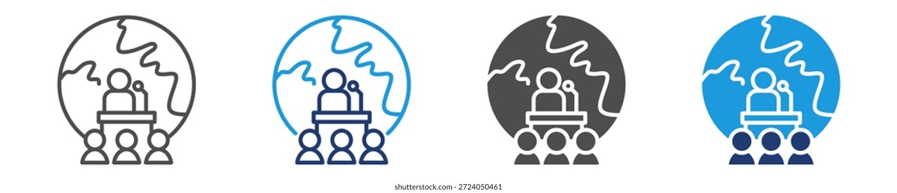 international conferences icon set multiple style
