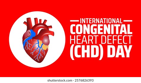 International Congenital Heart Defect CHD Day background banner or poster design template. observed every year in February. Holiday concept. Use to any Template, card, poster, placard, template.