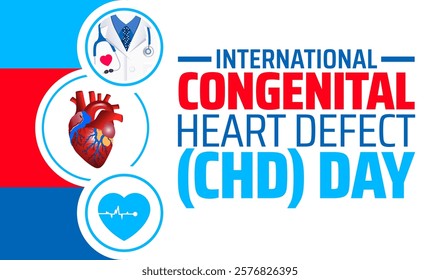 International Congenital Heart Defect CHD Day background banner or poster design template. observed every year in February. Holiday concept. Use to any Template, card, poster, placard, template.