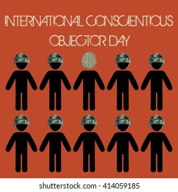 International conscientious objector day vector minimal concept idea