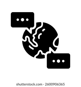 International conversation icon in glyph style. Icon about conversation in glyph style