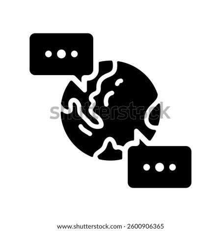 International conversation icon in glyph style. Icon about conversation in glyph style