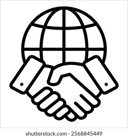 International Cooperation Icon Element For Design