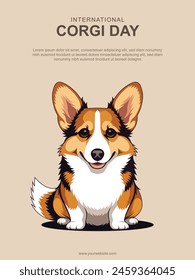 Hintergrund des Internationalen Corgi-Tages. Vektorillustration.