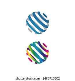 international corporate business technology industries global globe logo design vector illustrations