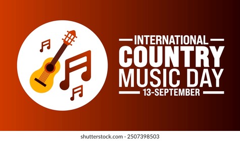 International Country Music Day background or banner design template. Holiday concept. Template for background, banner, card, poster, placard, design template with unique shapes with standard color.