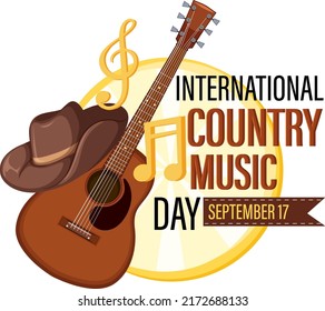 International Country Music Day Banner illustration