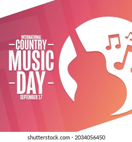 International Country Music Day. September 17. Holiday concept. Template for background, banner, card, poster with text inscription. Vector EPS10 illustration