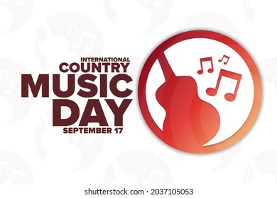 International Country Music Day. September 17. Holiday concept. Template for background, banner, card, poster with text inscription. Vector EPS10 illustration