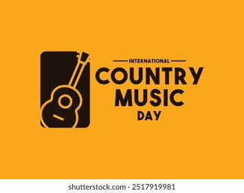 International Country Music Day. September 17. Yellow background. Eps 10.