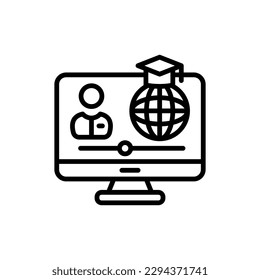 Icono del curso internacional en vector. Ilustración