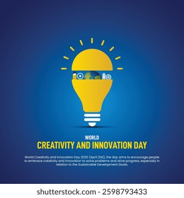 International Creativity and Innovation Day 2025 concept banner, poster, social media post, postcard, greetings card, background, backdrop, web banner, cover design etc.