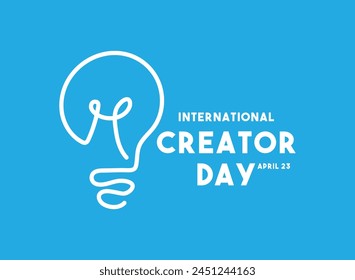 International Creator Day. April 23. Eps 10.