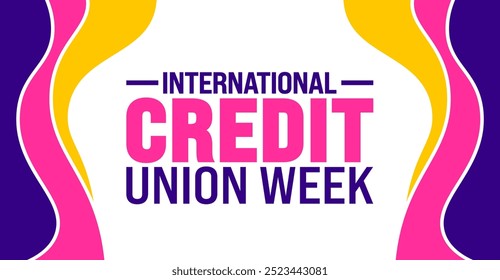 International Credit Union Week background or banner design template is observed every year in October. Holiday concept. Template for card, poster, placard, template. eps 10