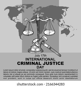 International Criminal Justice Day, July 17, Poster and Banner vector