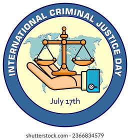 International Criminal Justice Day, July 17, Poster and Banner vector