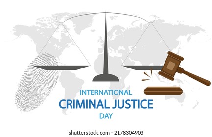 International Criminal justice Day, vector art illustration.