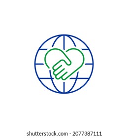 International culture as a concept for diversity and a symbol of cooperation. Vector linear icon isolated on white background.