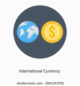 International Currency or Dollar Icon Concept